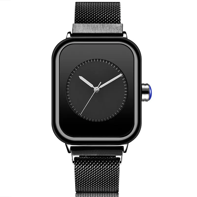 Unisex Minimalist Creative Rectangle Dial Quartz Movement Watch