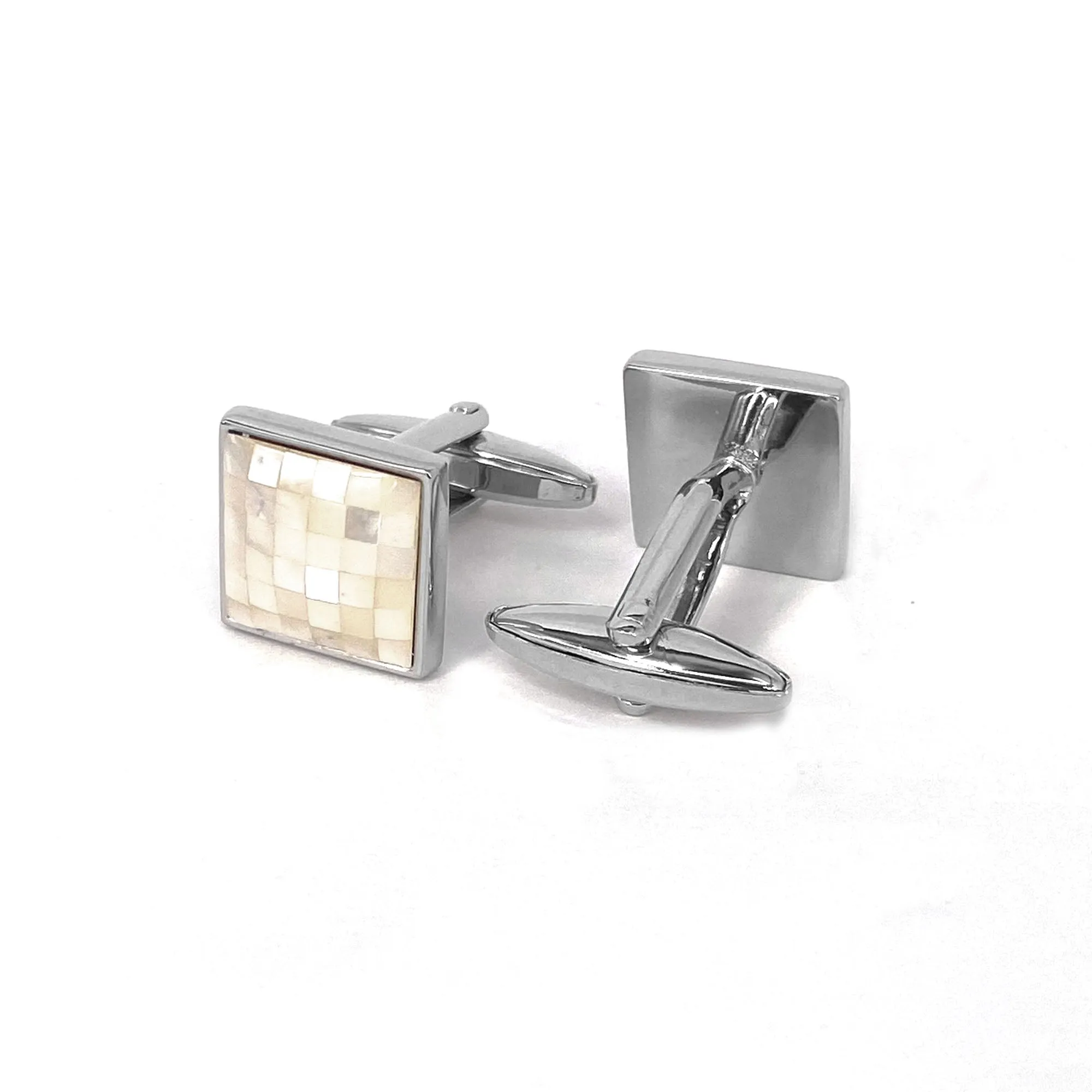 White Mother of Pearl Tiles Cufflinks (Online Exclusive)