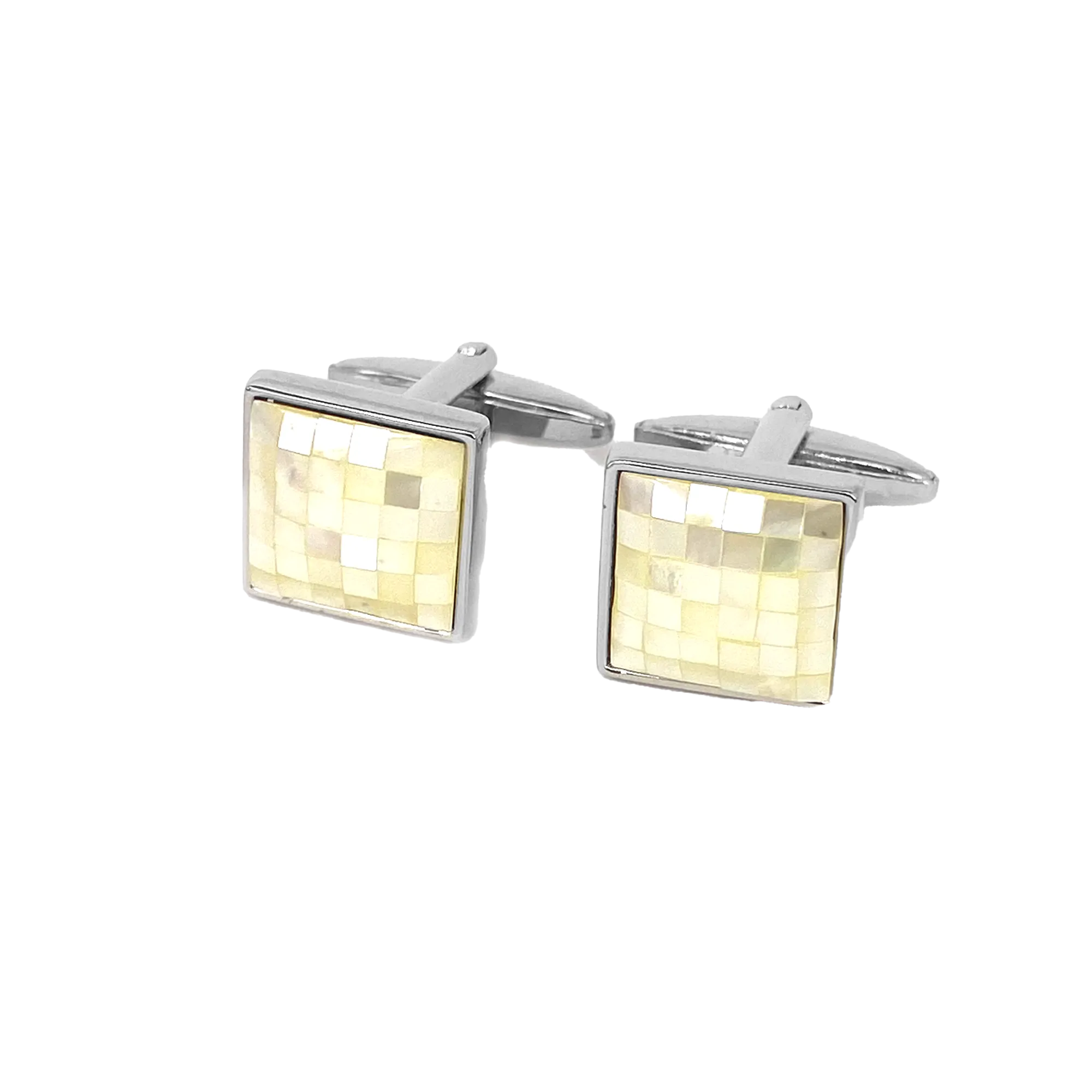 White Mother of Pearl Tiles Cufflinks (Online Exclusive)