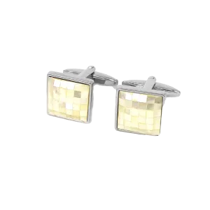 White Mother of Pearl Tiles Cufflinks (Online Exclusive)
