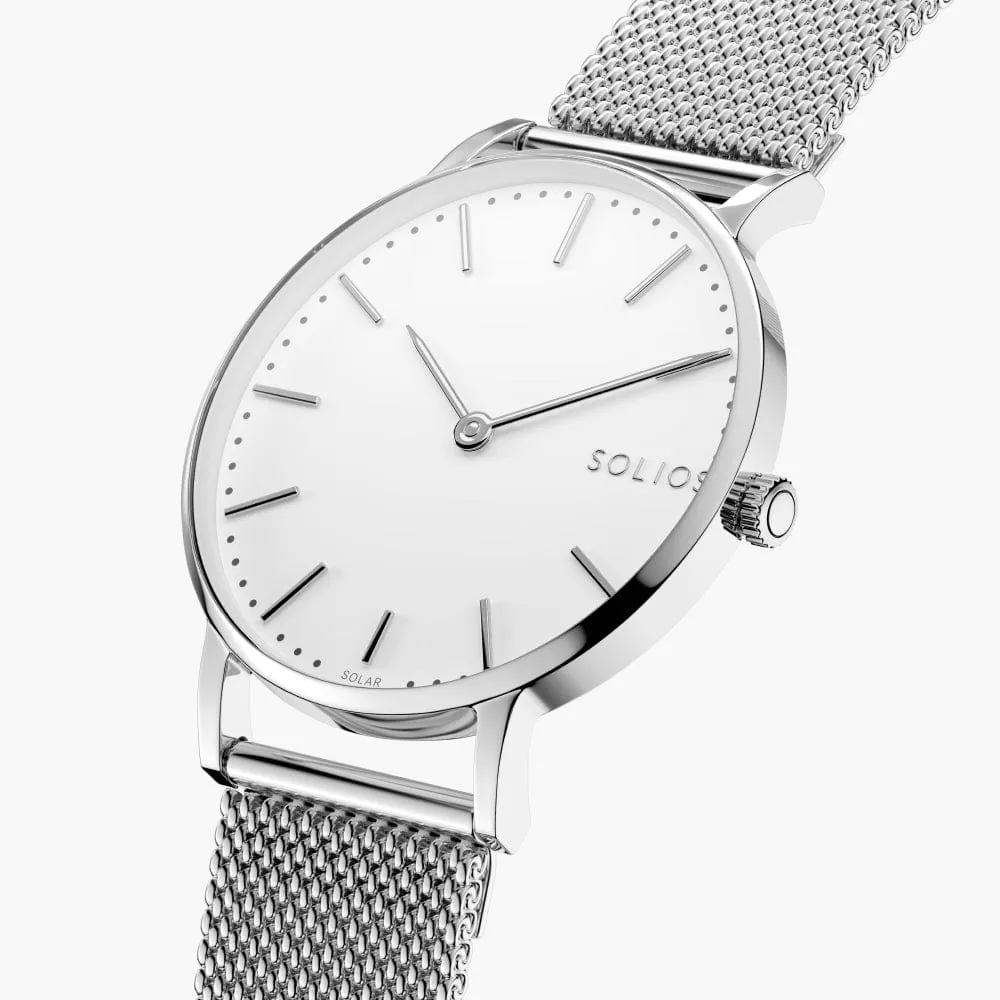 White   Silver Solar Classic (Silver Mesh Metal)
