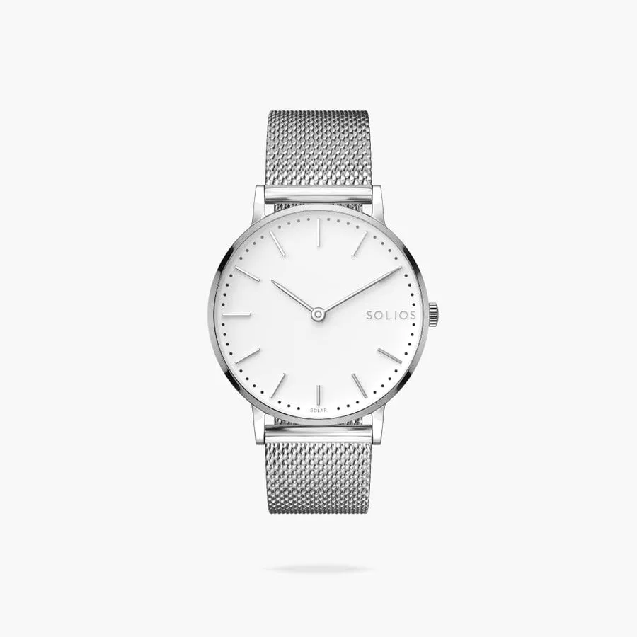 White   Silver Solar Classic (Silver Mesh Metal)