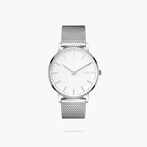 White   Silver Solar Classic (Silver Mesh Metal)
