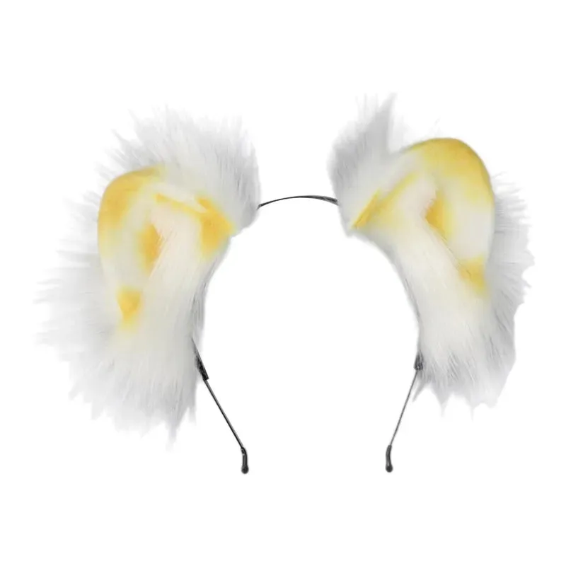 Women Girls Cartoon Fox Ears Shaped Headband Plush Hair Hoop Live Broadcast Rave Christmas Cosplay Party Headpieces