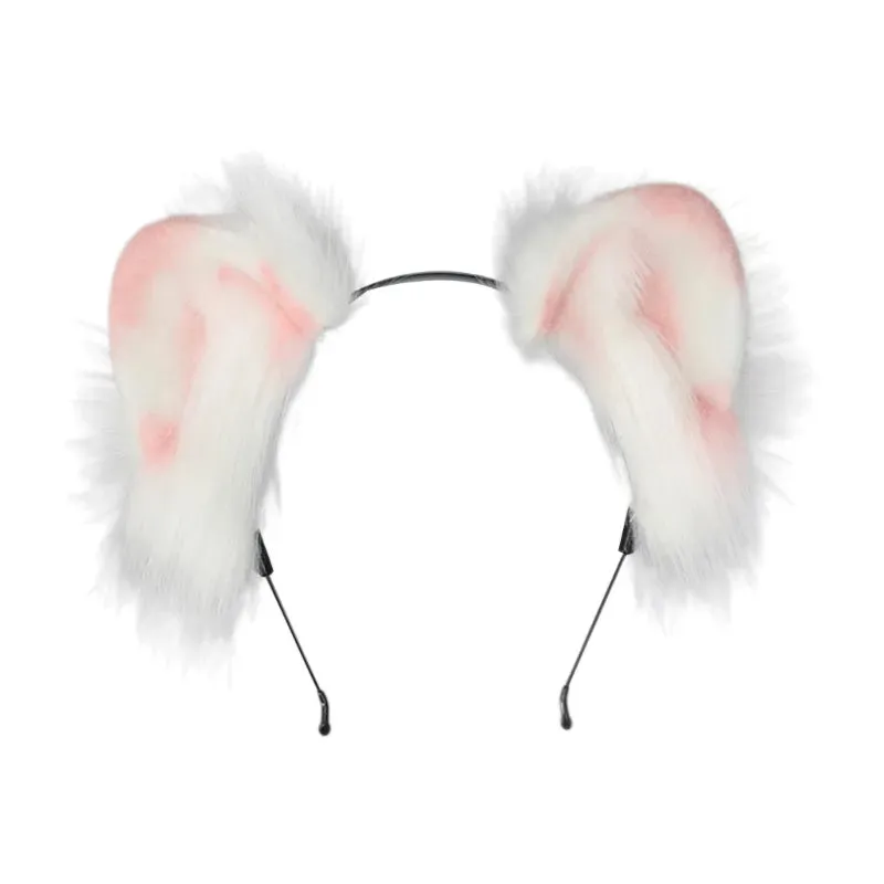 Women Girls Cartoon Fox Ears Shaped Headband Plush Hair Hoop Live Broadcast Rave Christmas Cosplay Party Headpieces