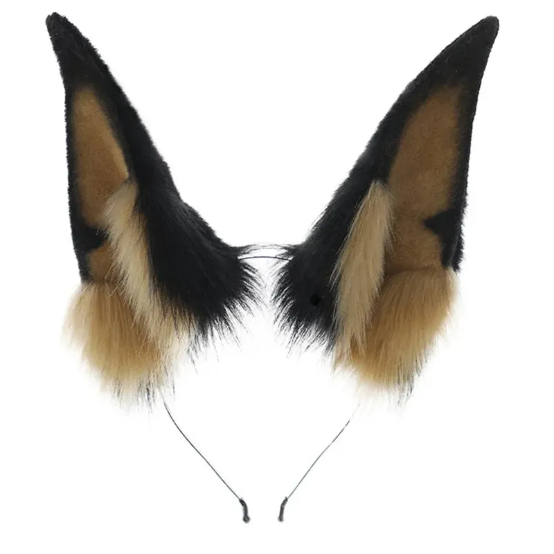 Women Girls Cartoon Fox Ears Shaped Headband Plush Hair Hoop Live Broadcast Rave Christmas Cosplay Party Headpieces