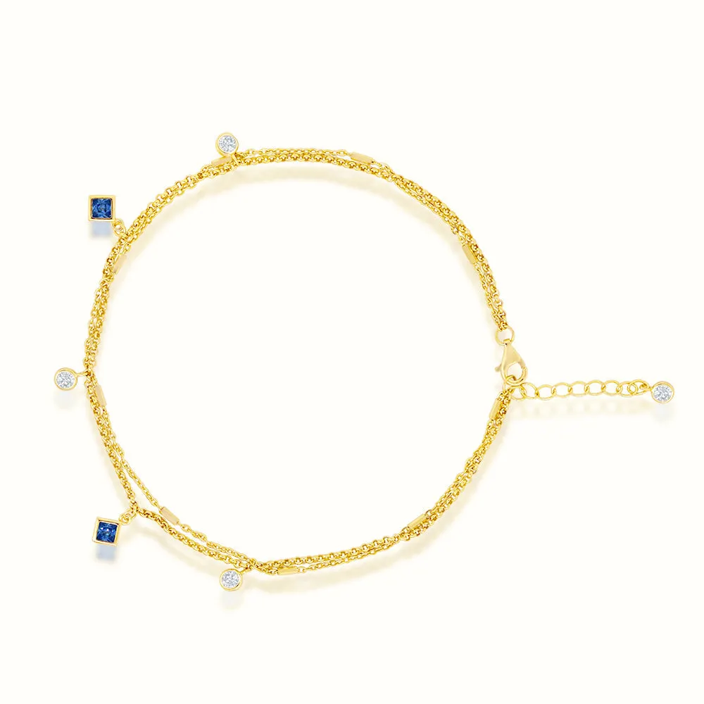 Women's Vermeil Blue Diamond Anklet