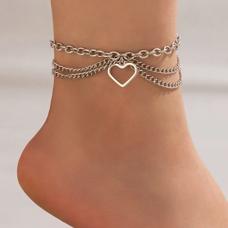 Women's Vintage Alloy Snake Geometric Multilayer Anklet