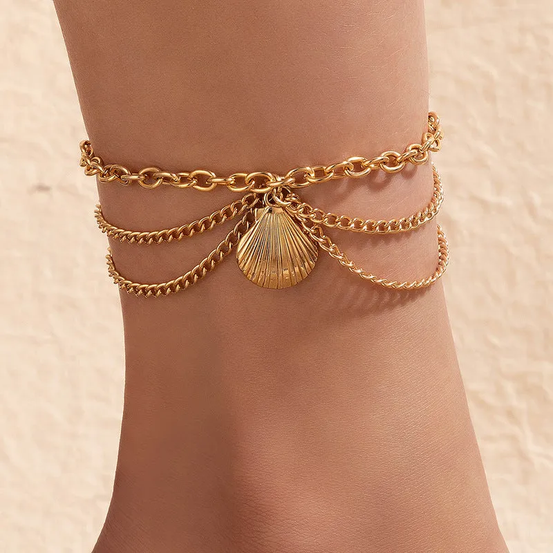 Women's Vintage Alloy Snake Geometric Multilayer Anklet